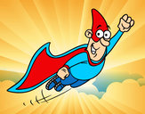 Dibujo Súper héroe volando pintado por lukis