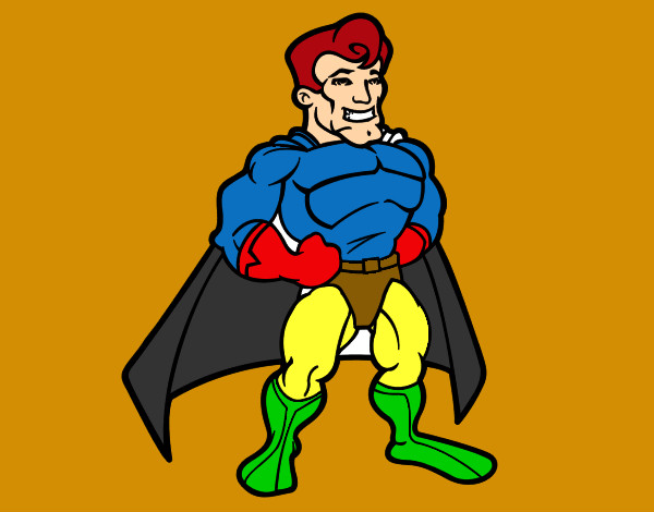 Dibujo Superhéroe musculado pintado por jairelmejo