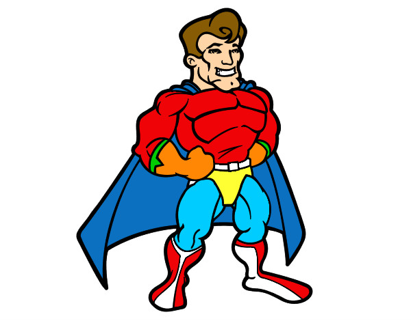 Dibujo Superhéroe musculado pintado por sgdggqu