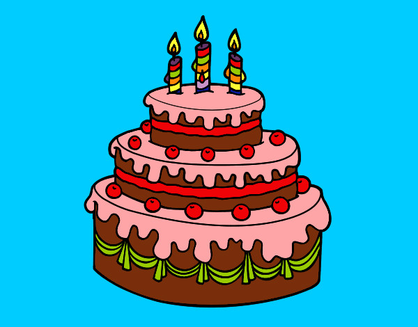 Dibujo Tarta de cumpleaños pintado por dakotita01