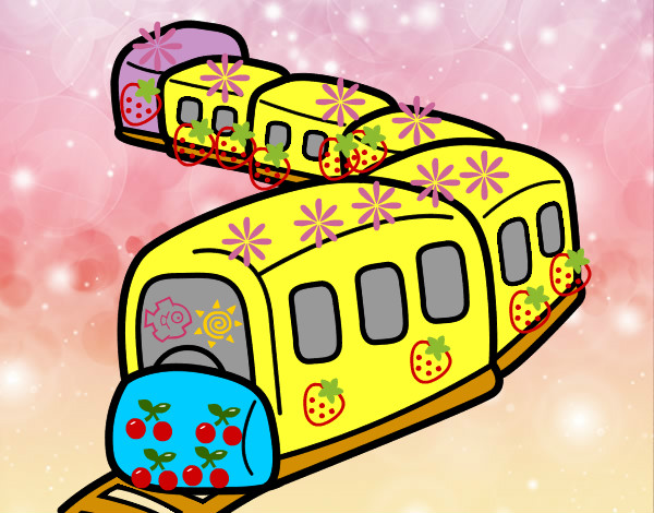 Dibujo Tren en camino pintado por DANIR
