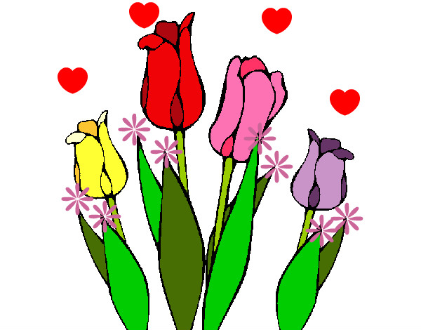 tulipanes con flores