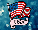 Dibujo Bandera de los Estados Unidos pintado por barbie123
