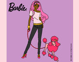 Dibujo Barbie con look moderno pintado por mirela 