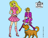 Dibujo Barbie con su perrito y una amiga pintado por livecrazy