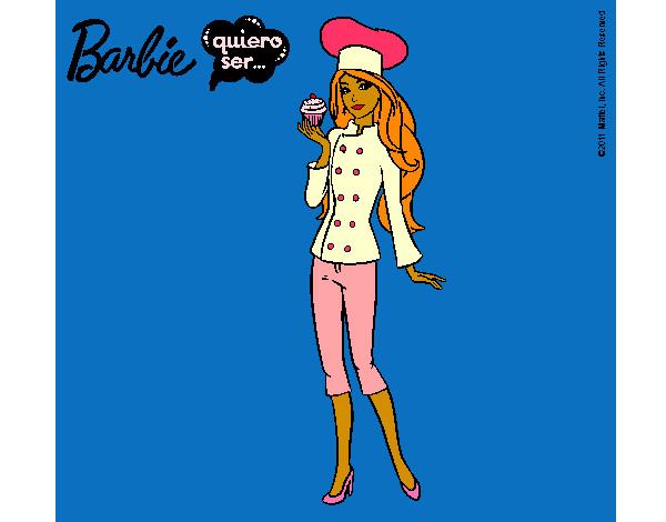 Dibujo Barbie de chef pintado por mirela 