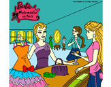 Dibujo Barbie en una tienda de ropa pintado por hiroshina