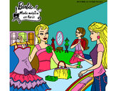Dibujo Barbie en una tienda de ropa pintado por lopacia