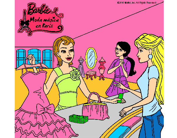 Dibujo Barbie en una tienda de ropa pintado por MariaKiss