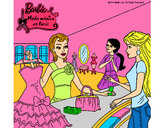 Dibujo Barbie en una tienda de ropa pintado por MariaKiss