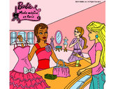 Dibujo Barbie en una tienda de ropa pintado por ndeye
