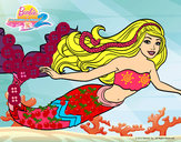 Dibujo Barbie sirena pintado por claromaris