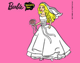 Dibujo Barbie vestida de novia pintado por lamorales