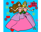 Dibujo Barbie y su amiga súper felices pintado por MIRIAMA