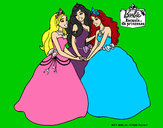 Dibujo Barbie y sus amigas princesas pintado por raquel_amy