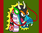 Dibujo Cabeza de dragón 1 pintado por lobata
