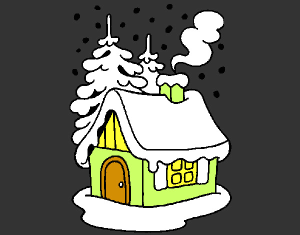 Dibujo Casa en la nieve pintado por lamorales
