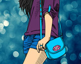 Dibujo Chica con bolso pintado por raquel_amy