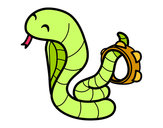 Dibujo Cobra con pandereta pintado por Amegari