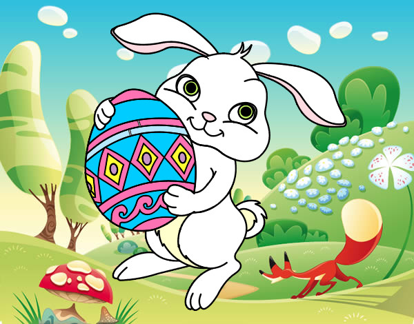 Dibujo Conejo con huevo de pascua pintado por anrs2000