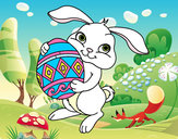 Dibujo Conejo con huevo de pascua pintado por anrs2000