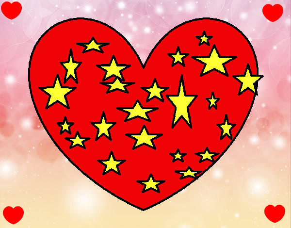 Dibujo Corazón estrellado pintado por LACHULA
