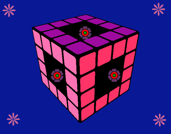 Dibujo Cubo de Rubik pintado por silvitica