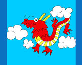 Dibujo Dragón chino 1 pintado por lobata