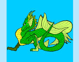 Dibujo Dragón de mar pintado por lobata