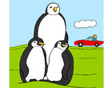 Dibujo Familia pingüino pintado por lamorales