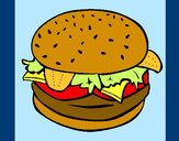 Dibujo Hamburguesa completa pintado por Isaaabell