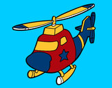 Dibujo Helicóptero con una estrella pintado por abuelos