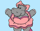Dibujo Hipopótama con lazo pintado por Nurita4