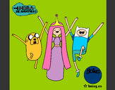 Dibujo Jake, Princesa Chicle y Finn pintado por -Ivan-
