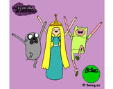 Dibujo Jake, Princesa Chicle y Finn pintado por thazhis