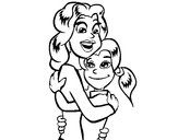 Dibujo Madre e hija abrazadas pintado por deni_21313