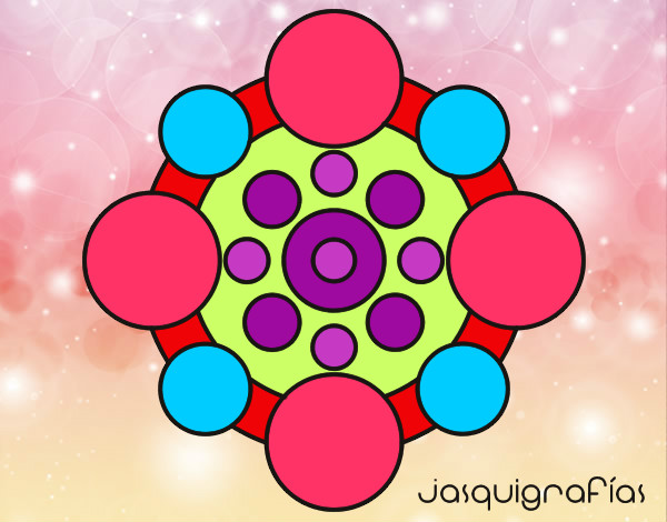 Dibujo Mandala con redondas pintado por livecrazy