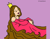 Dibujo Princesa relajada pintado por mari101