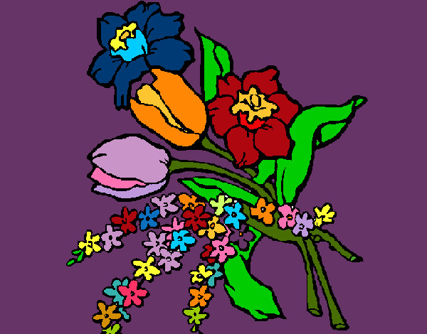 Dibujo Ramo de flores pintado por terecua