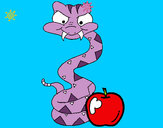 Dibujo Serpiente y manzana pintado por LeilaniAD