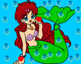 Dibujo Sirena 1 pintado por velia