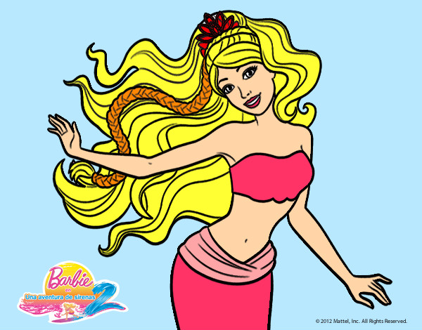 Dibujo Sirena con corona pintado por Helga
