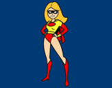 Dibujo Superheroina pintado por lbklbk
