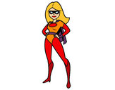 Dibujo Superheroina pintado por Popyta