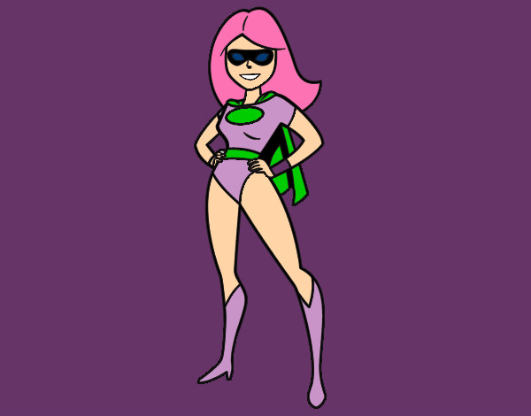 Dibujo Superheroina pintado por queyla