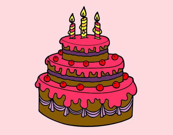 Dibujo Tarta de cumpleaños pintado por camilka