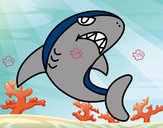Dibujo Tiburón nadando pintado por dulcesita
