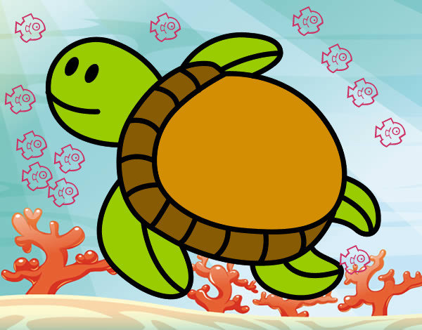 Dibujo Tortuga nadando pintado por solnoe