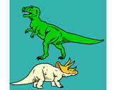 Dibujo Triceratops y tiranosaurios rex pintado por Ikerciano