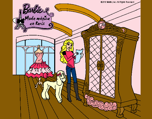 Dibujo Barbie delante del armario pintado por jessy90394